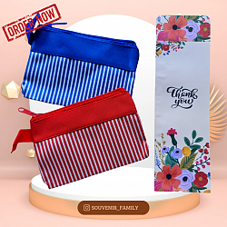 POUCH / DOMPET JALUR 12x17 CM KEMAS AMPLOK MOTIF Rp 3.900