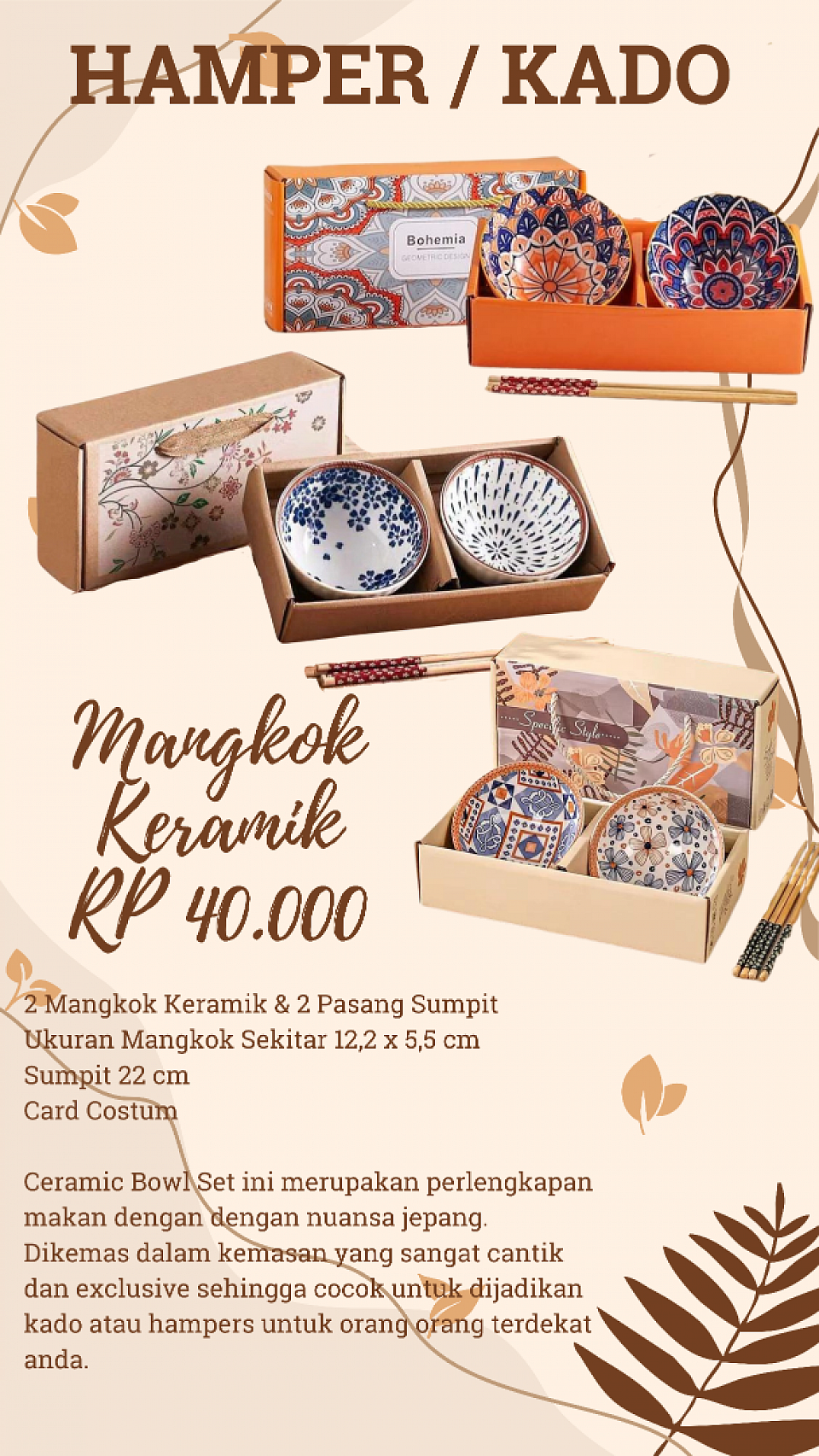 HAMPER 2 MANGKOK KERAMIK & SUMPIT Rp 40.000,-