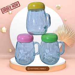 CANGKIR KACA TUTUP KEMAS PLASTIK Rp 12.500,-