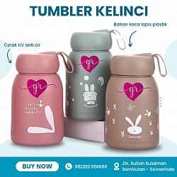 TUMBLER KELINCI POLOS Rp 11.000,- & CETAK COSTUM RP 14.000,-