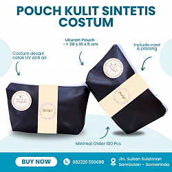 POUCH KULIT SINTETIS (card Rp 3.500,- & Cetak UV Rp 5.500,-)