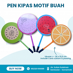 PEN KIPAS MOTIF BUAH KEMAS PLASTIK Rp 2.000,-