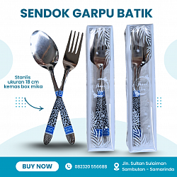 SENDOK GARPU STANLIS BATIK KEMAS BOX MIKA Rp 3.100,-