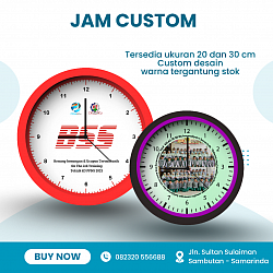 JAM DINDING COSTUM 20 cm Rp 35.000 / Box dan 30 cm Rp 45.000