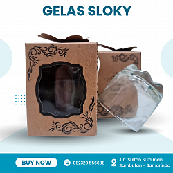 GELAS SLOKY KACA 5,5 CM KEMAS BOX MOTIF Rp 3.600,-