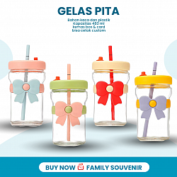GELAS PITA KEMAS BOX, POLOS RP 14.000 CUSTOM 1 SISI RP 17.000,-