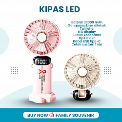 KIPAS LED Rp 52.000 dan COSTUM 1 SISI Rp 55.000,-