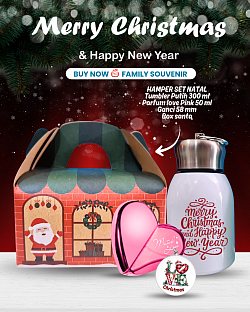 HAMPER NATAL SET PINK Rp 100.000 Cetak nama +Rp 5.000,-
